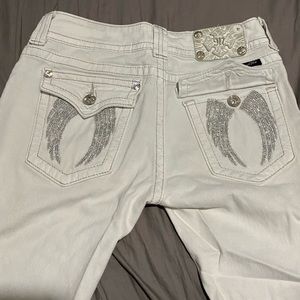 Miss Me Angel Wing White Jeans